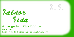 kaldor vida business card